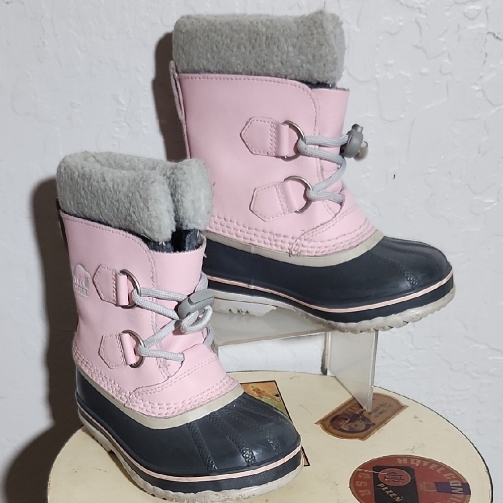 SOREL Childs 10 Pink Grey Winter Boots
